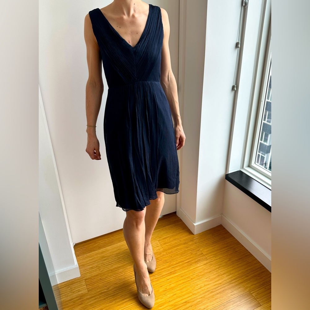 Classy navy blue JCrew crepe dress